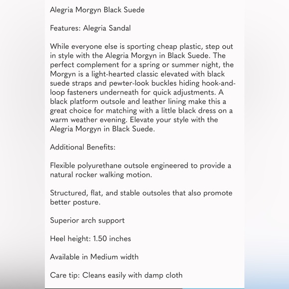 Alegria Black Sandals with Silver Buckles - Picture 6 of 7